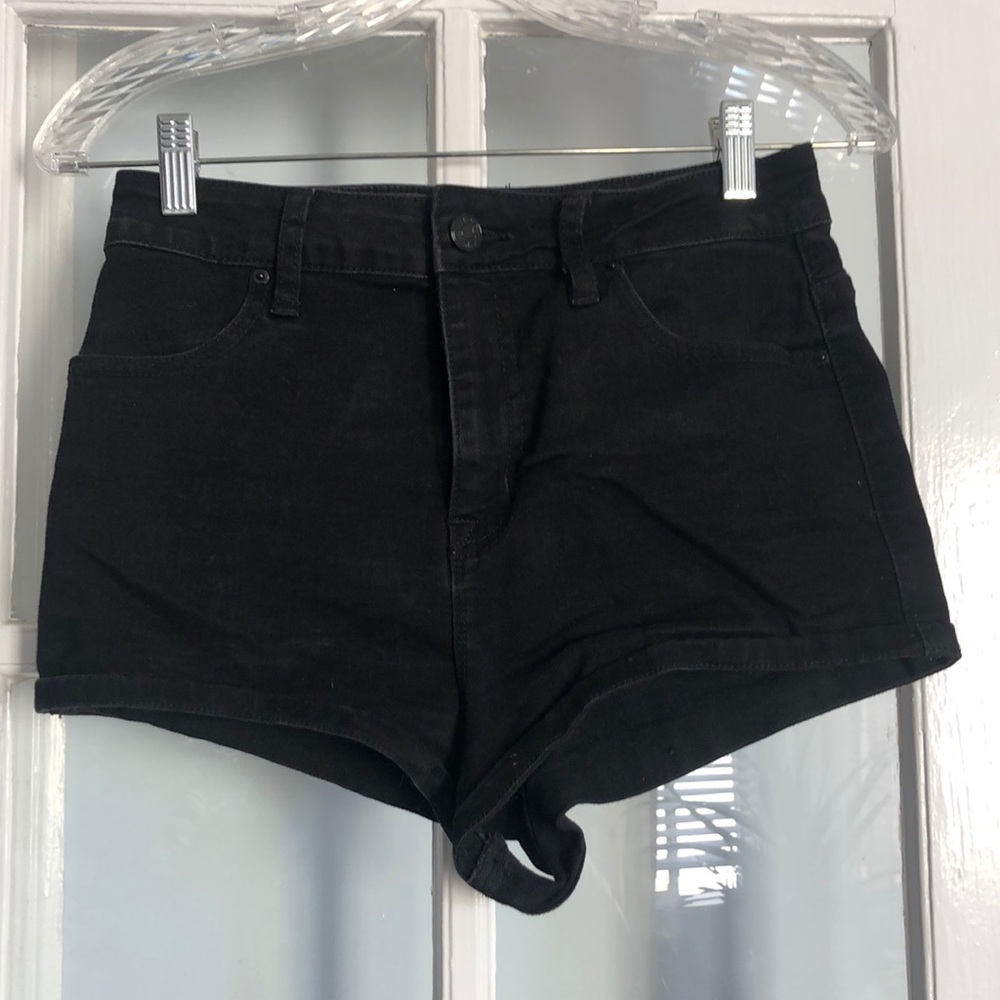 Barely worn, high waisted black BDG shorts